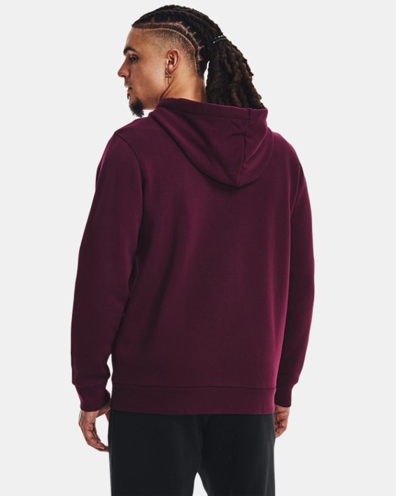 Herren UA Essential Fleece-Hoodie mit durchgehendem Zip, Purple, pdpMainDesktop image number 1